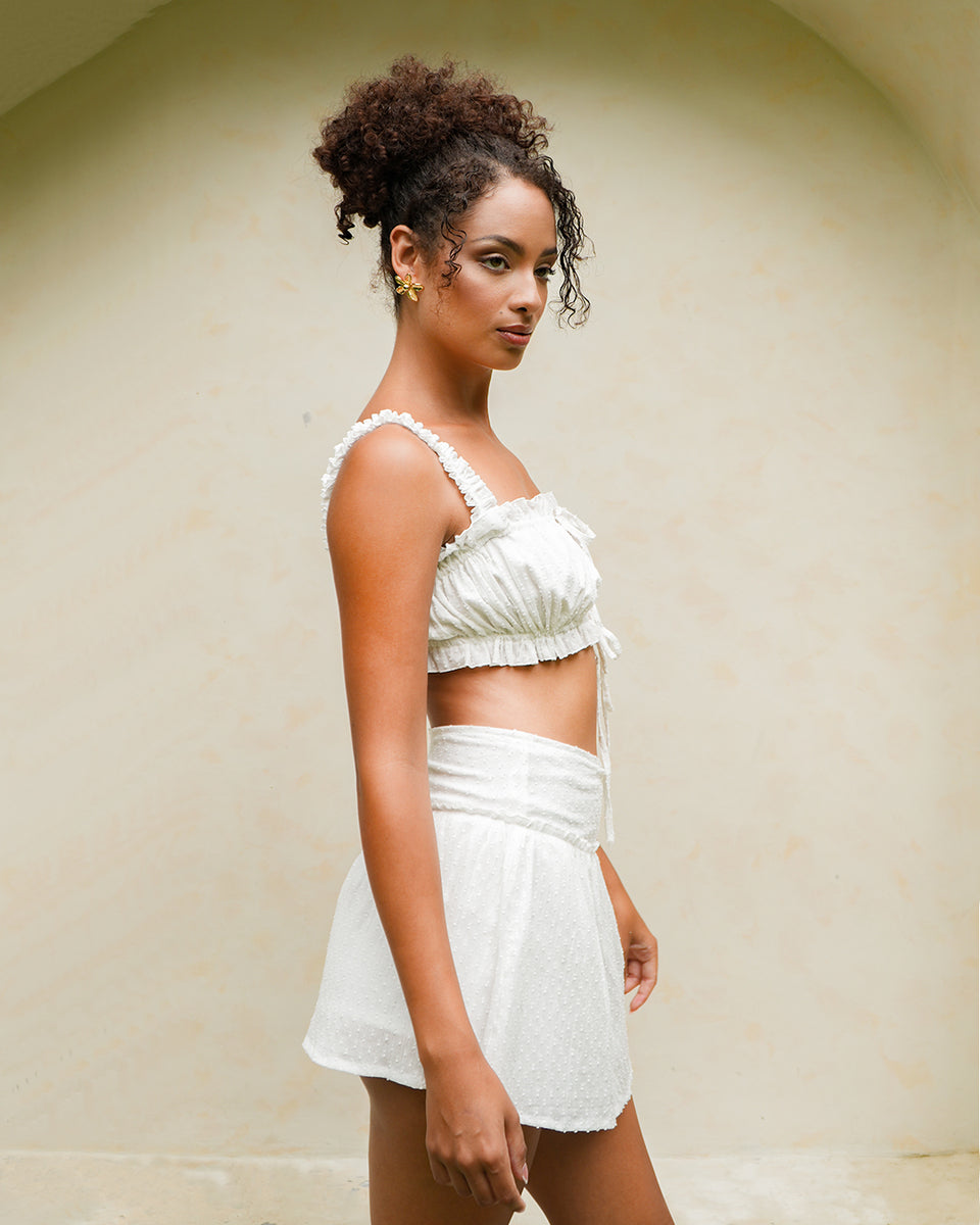 Dion Skort | White Skort | Bamboo Blonde