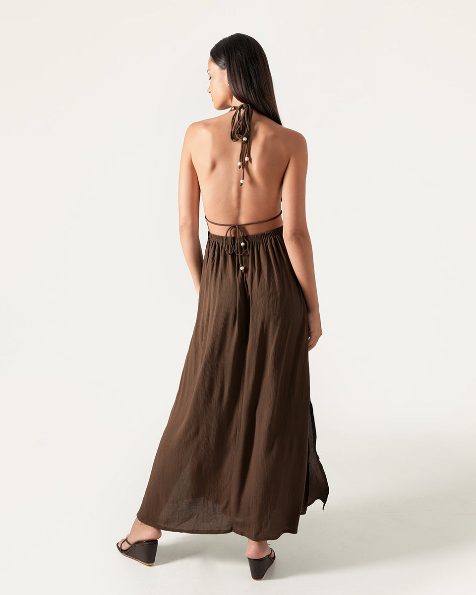 brown dress capris Capri Maxi Dress - Brown