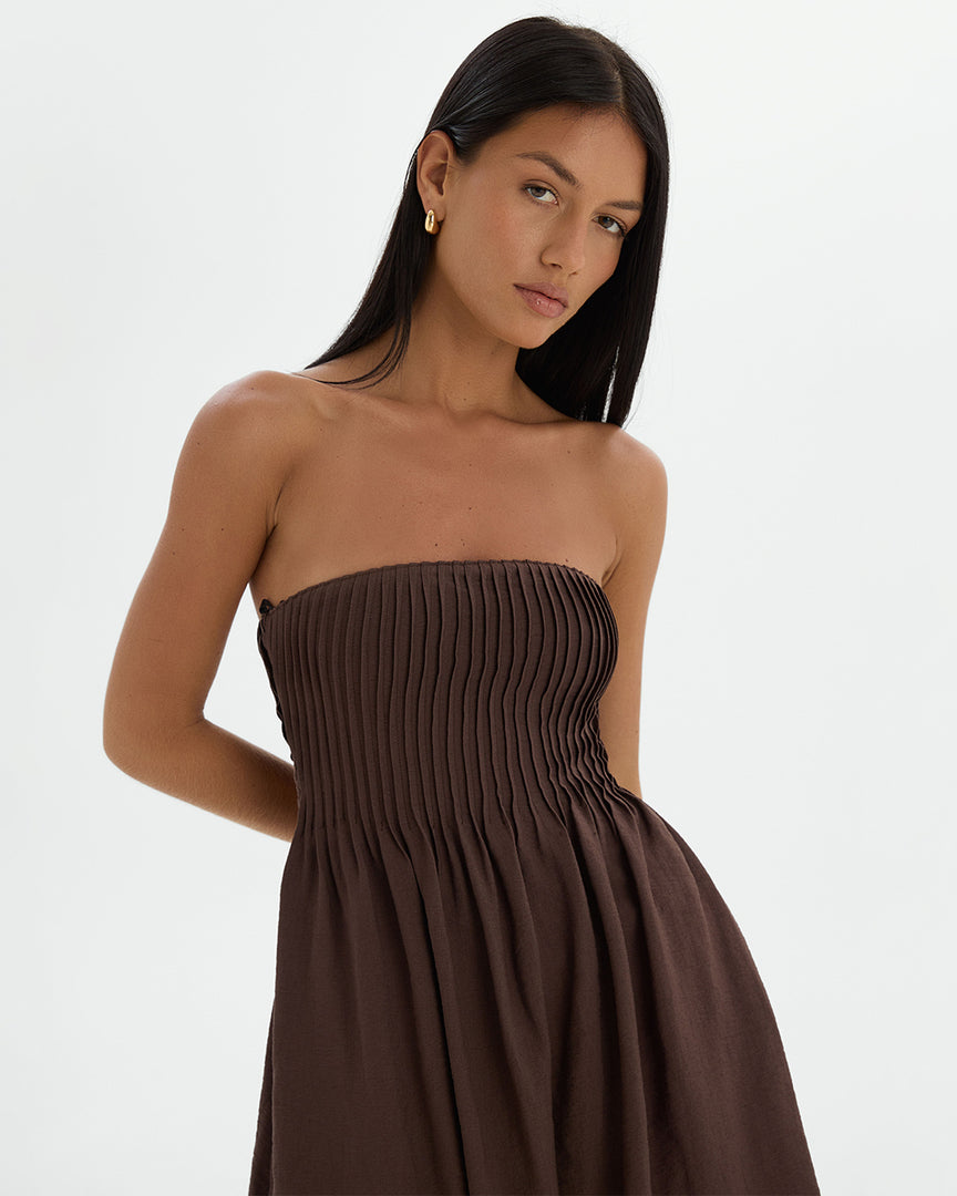 Paula Pleats Mini Dress