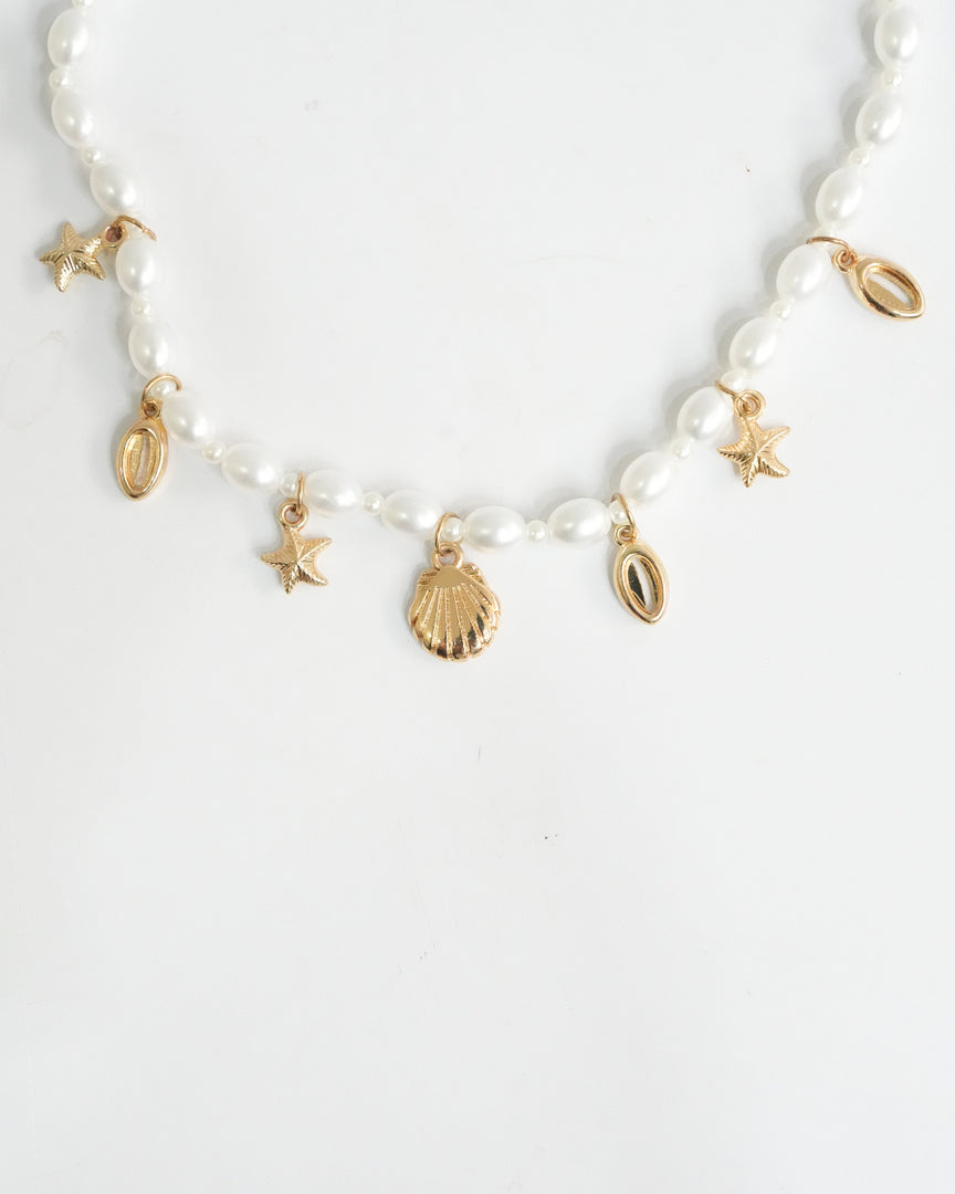 Ana Pearl Sea Charm Necklace
