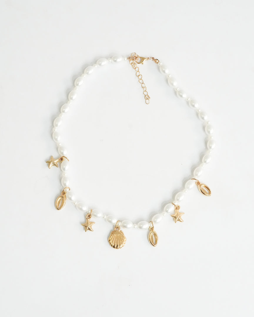 Ana Pearl Sea Charm Necklace
