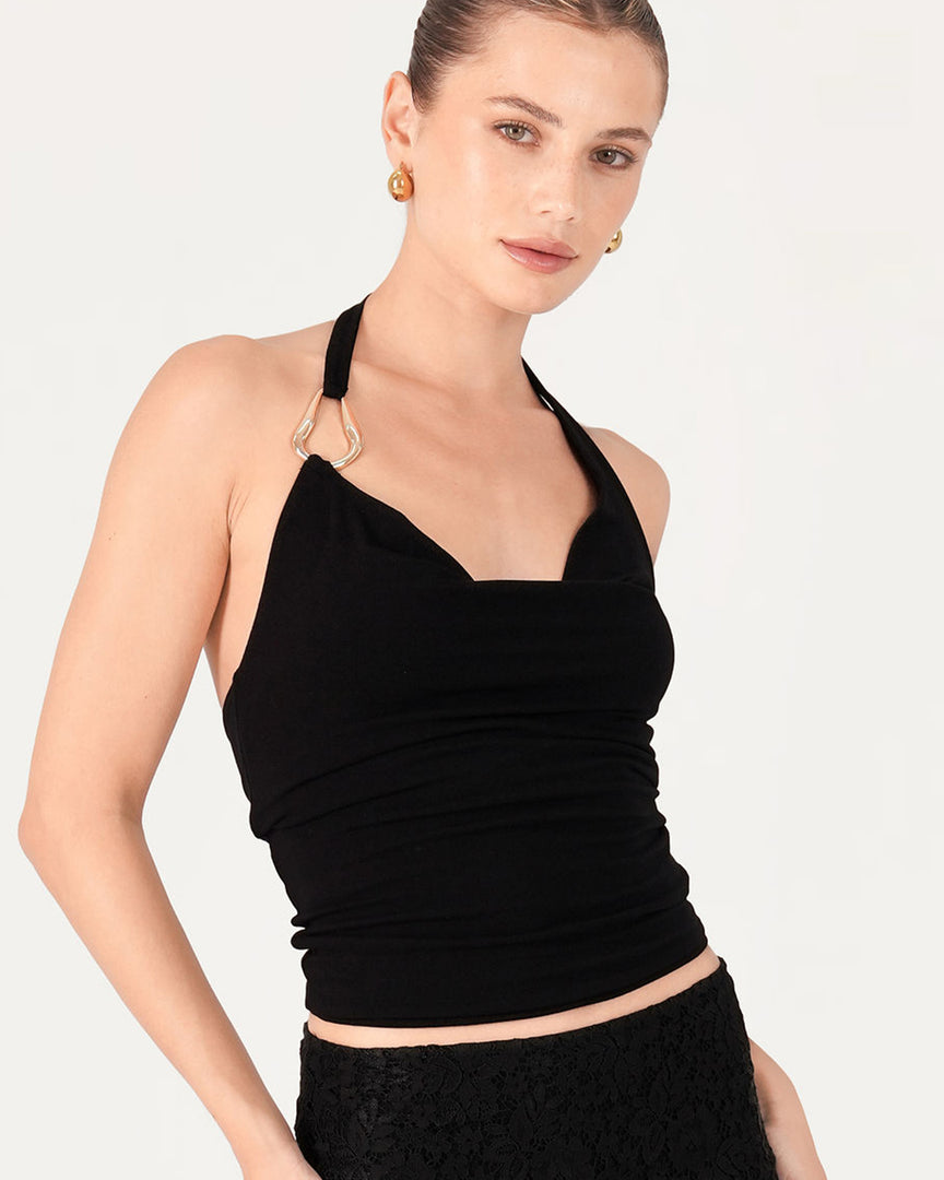 April Halter Jersey Top