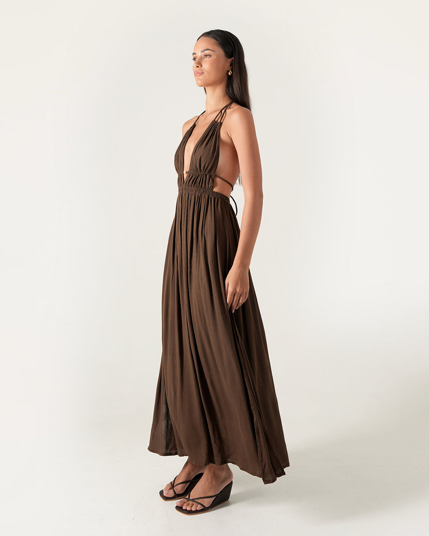 Capri Maxi Dress - Brown
