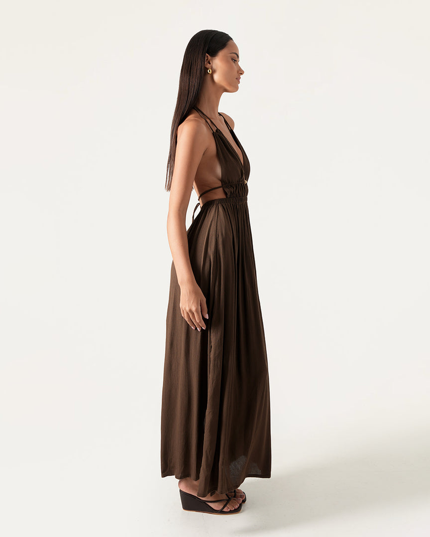 Capri Maxi Dress - Brown