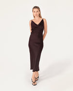 Load image into Gallery viewer, Evelyn Cowl Neck Midi Dress
