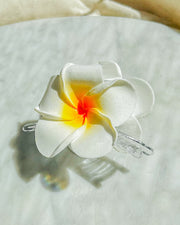 Frangipani Clear Hair Claw