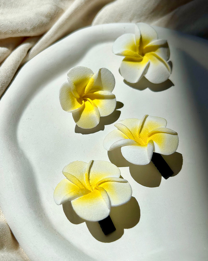 Frangipani Hair Clip Set