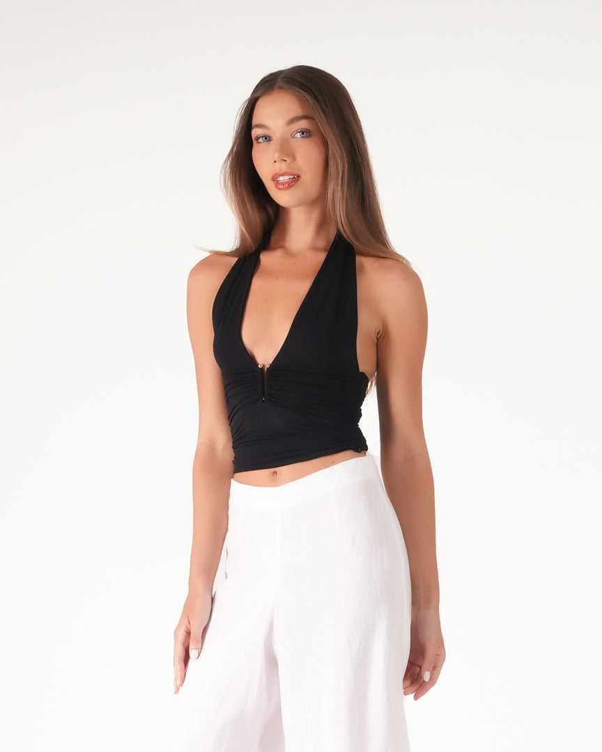 Gath Halter Jersey Top