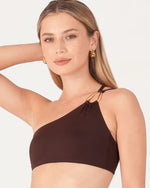 Load image into Gallery viewer, Heather One Shoulder Bikini Top
