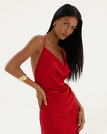 Load image into Gallery viewer, Khane Cowl Midi Dress
