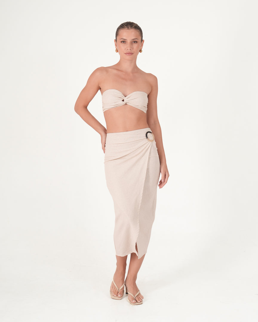 Meadow Wrap Midi Skirt
