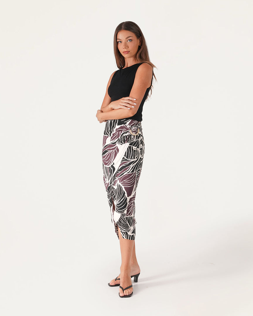Meadow Wrap Midi Skirt
