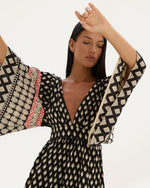 Load image into Gallery viewer, Midnight City Flare Sleeve Playsuit
