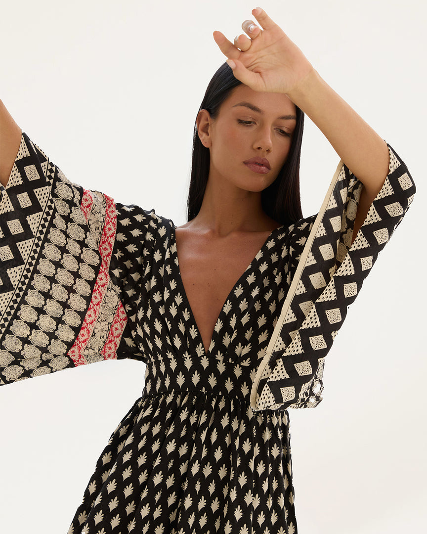 Midnight City Flare Sleeve Playsuit