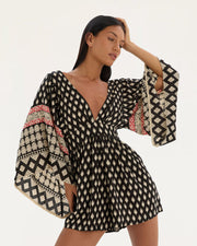 Midnight City Flare Sleeve Playsuit