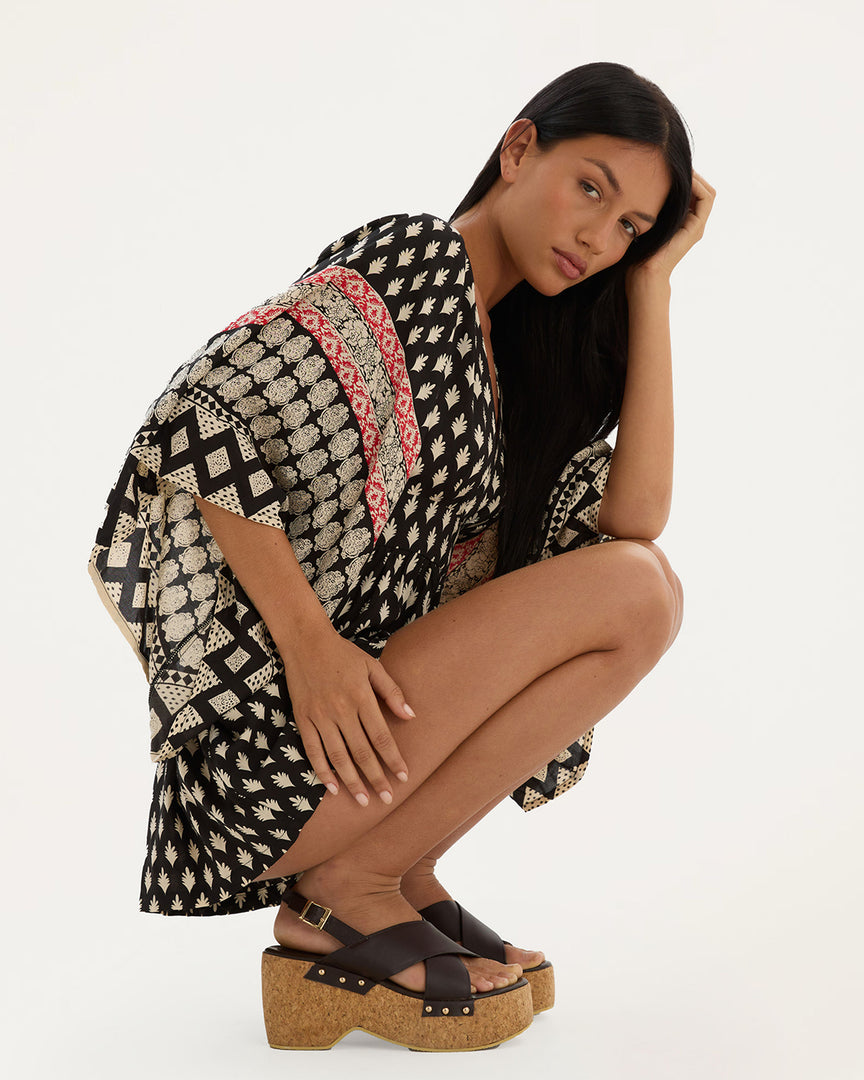 Midnight City Flare Sleeve Playsuit