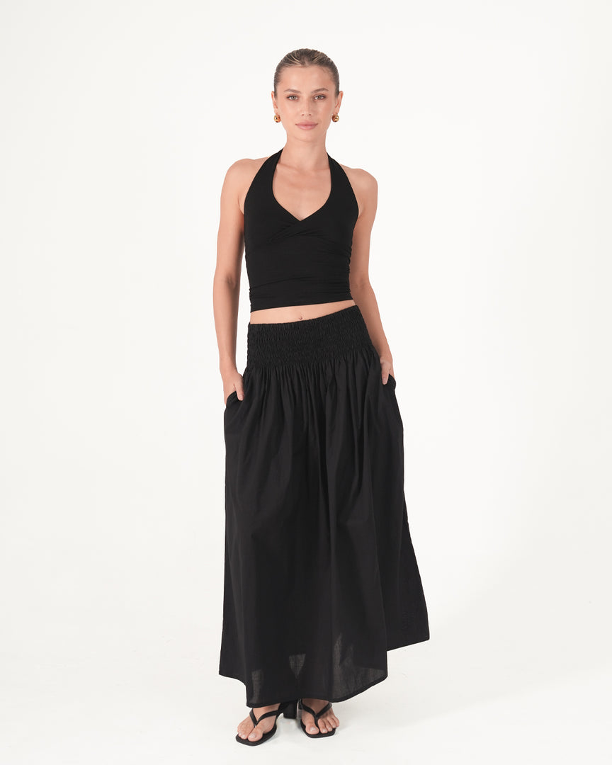Riley Ruched Maxi Skirt
