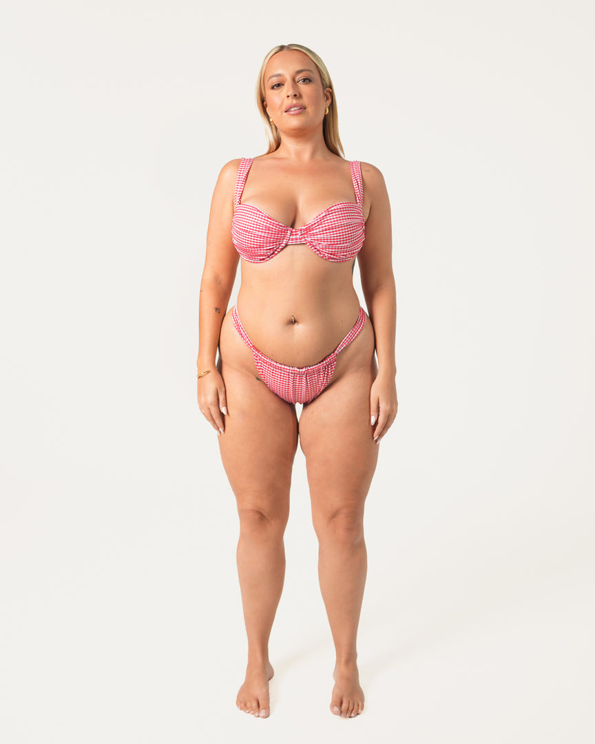 Rose Ruched Bikini Bottoms