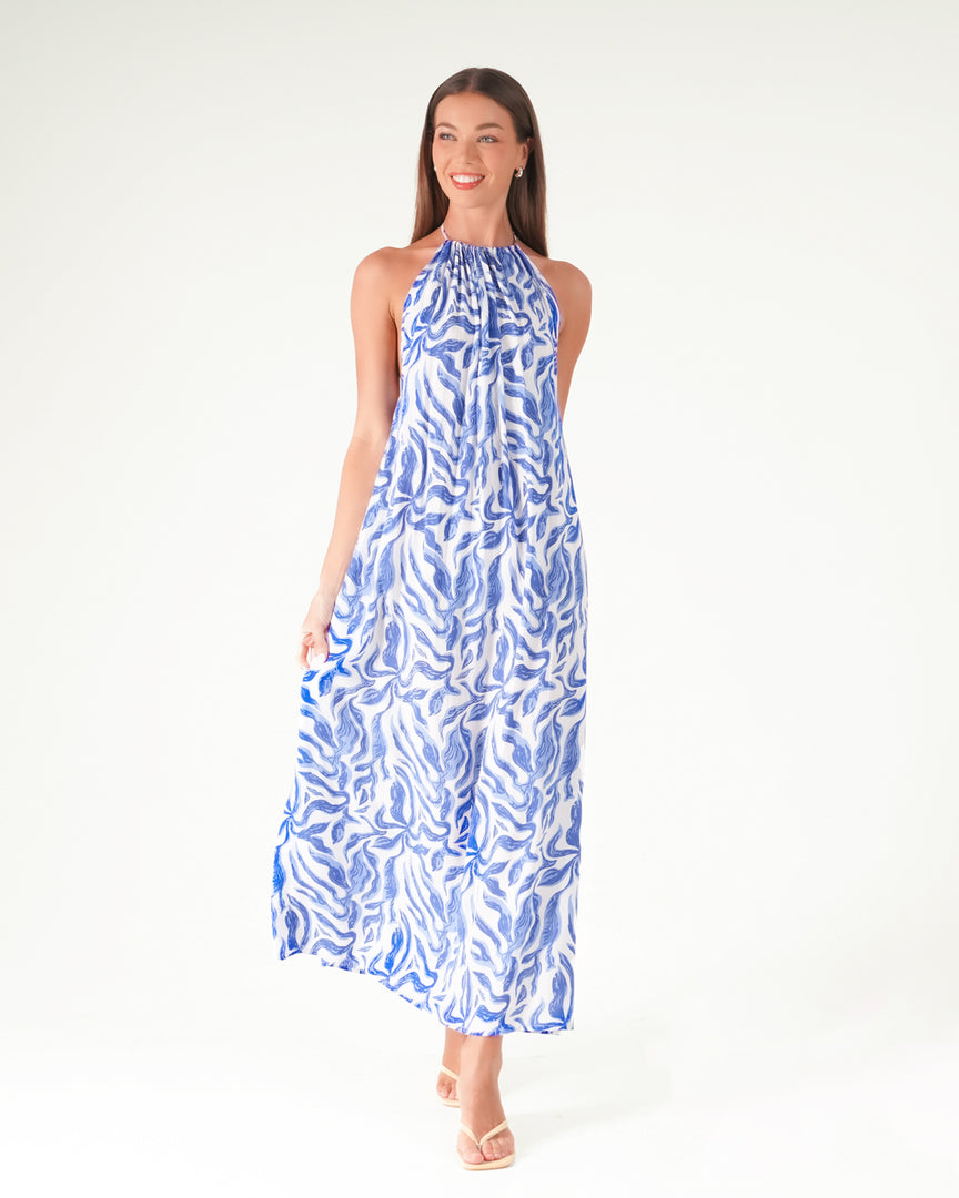 Rose Halter Maxi Dress