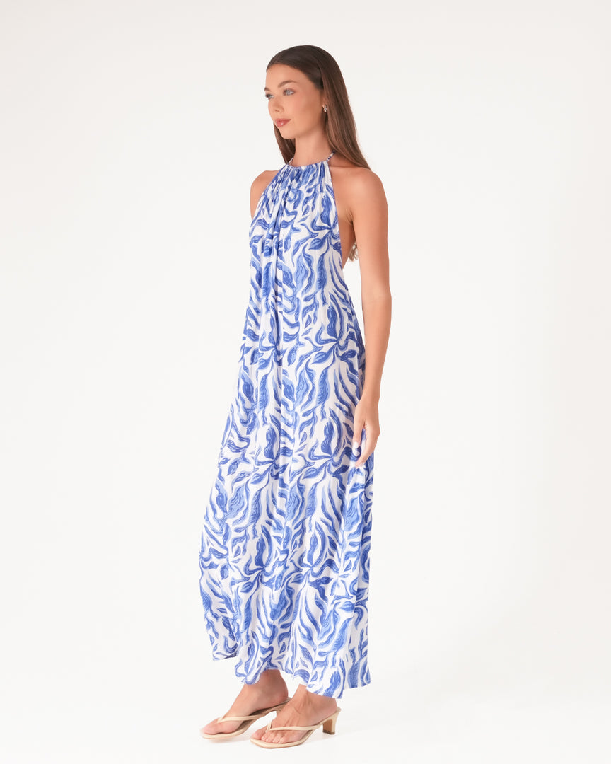 Rose Halter Maxi Dress