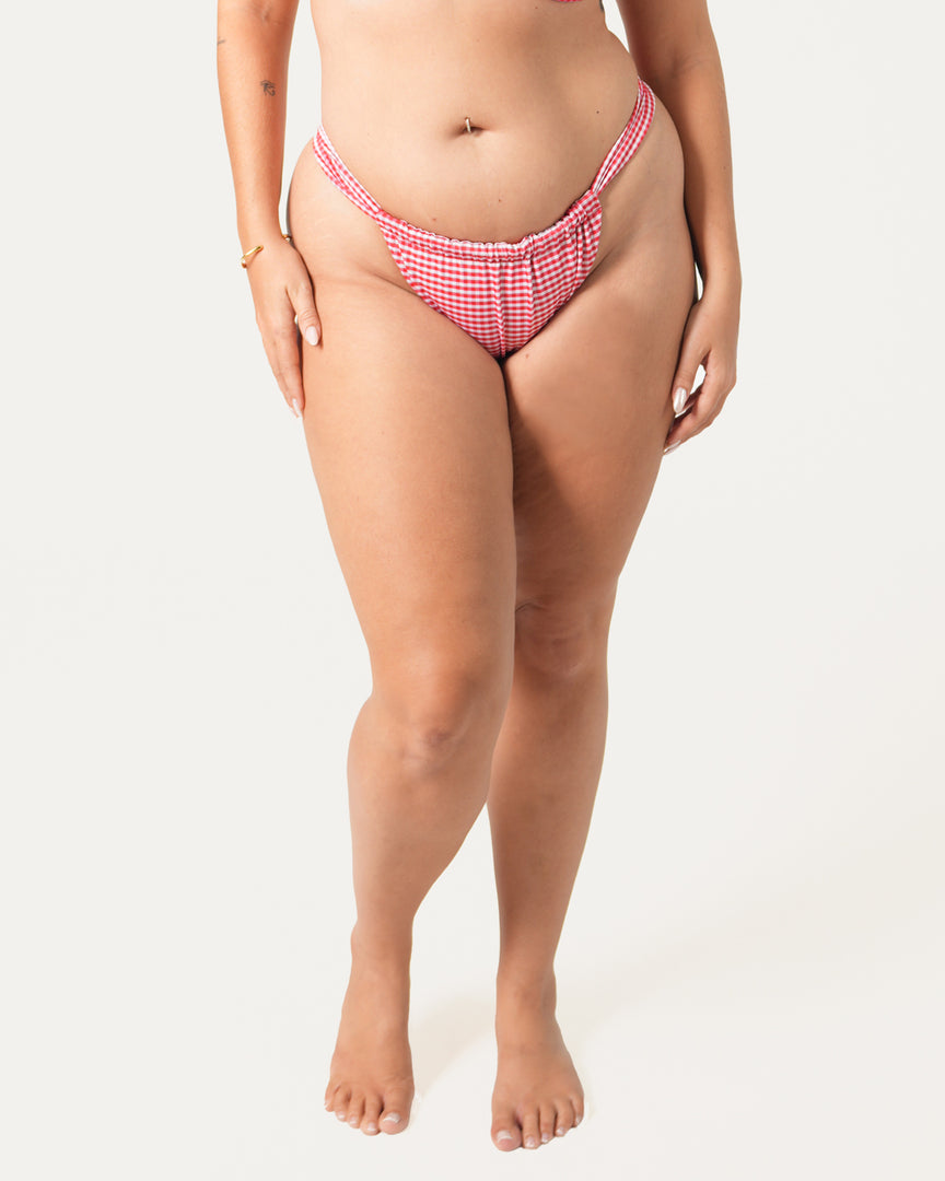 Rose Ruched Bikini Bottoms