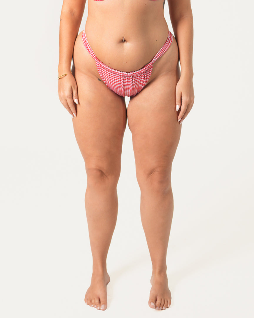 Rose Ruched Bikini Bottoms