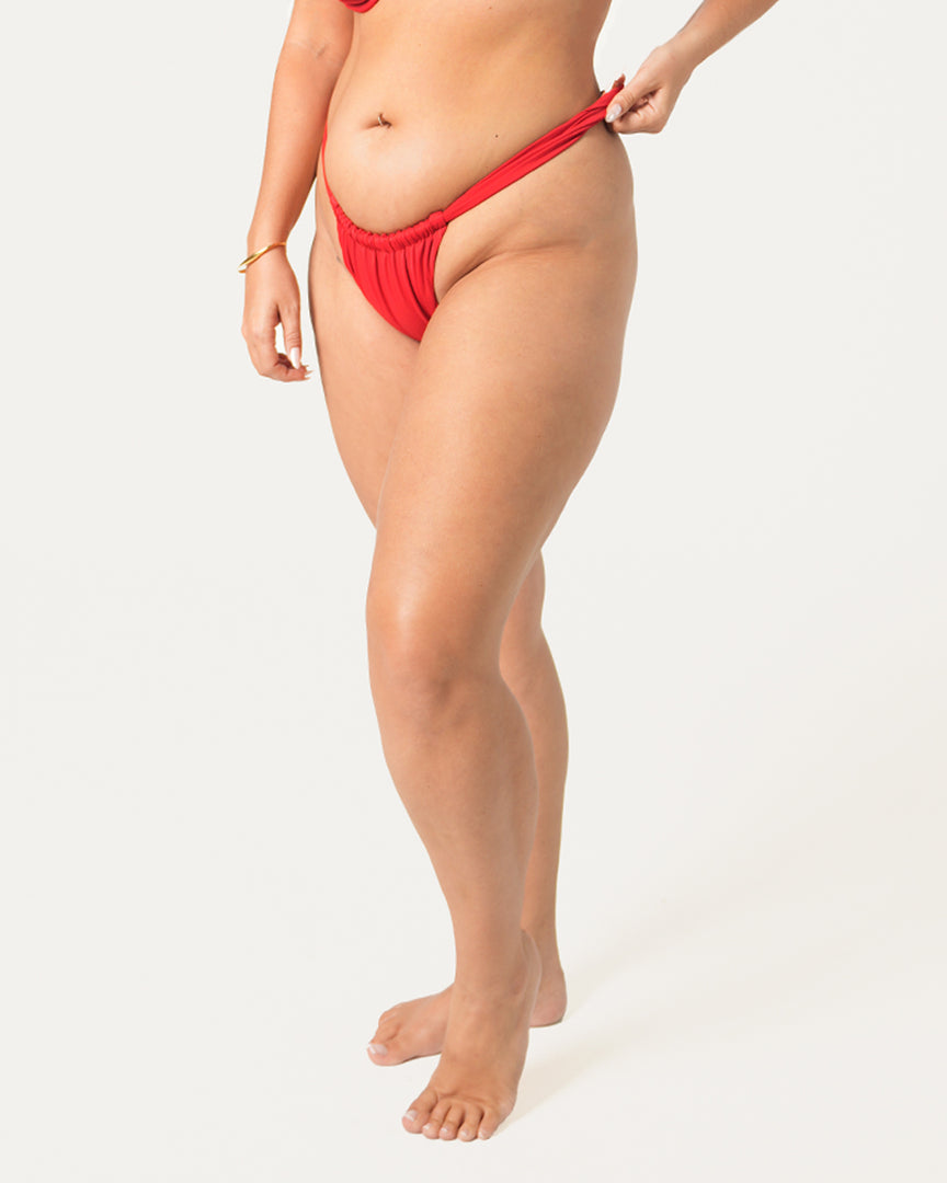 Rose Ruched Bikini Bottoms