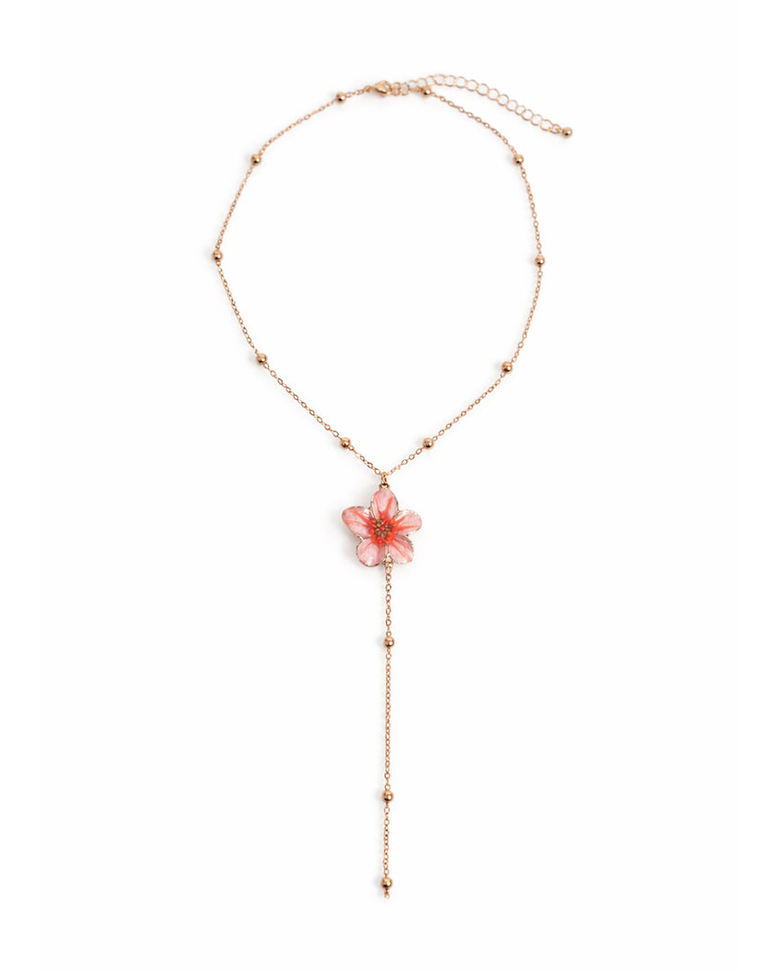 Shirla Flower Drop Pendant Necklace