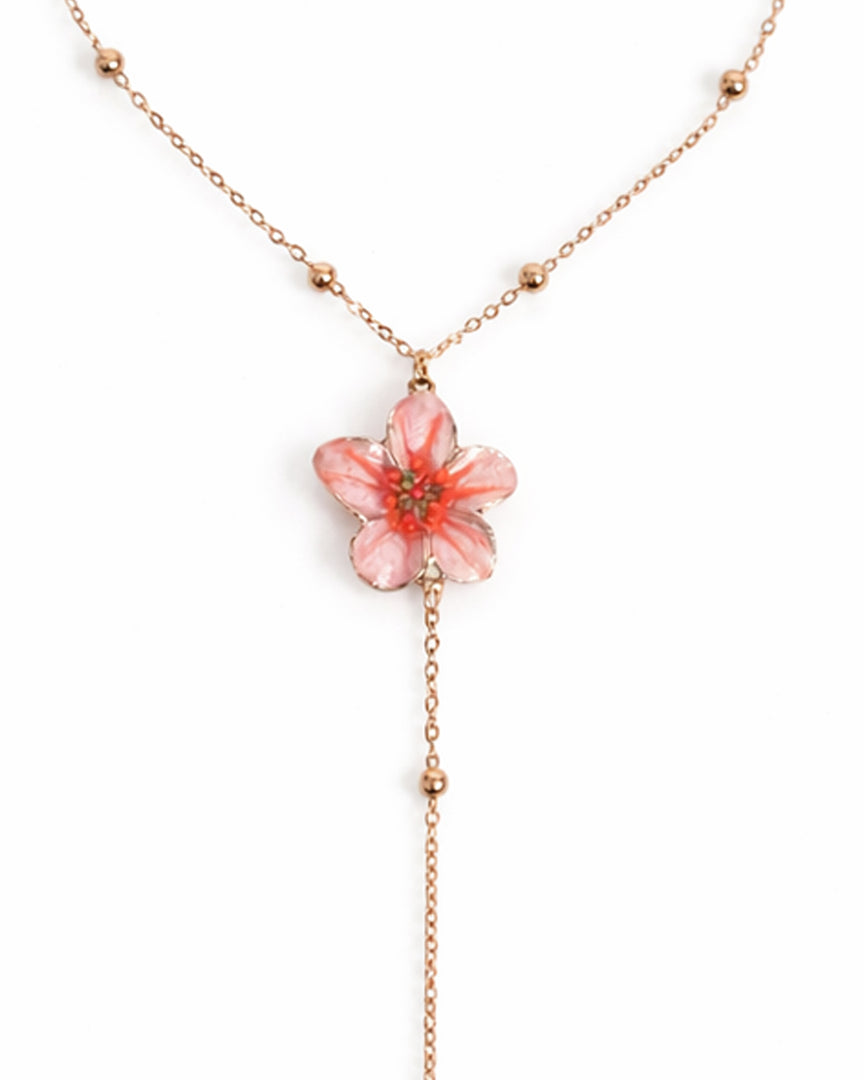 Shirla Flower Drop Pendant Necklace