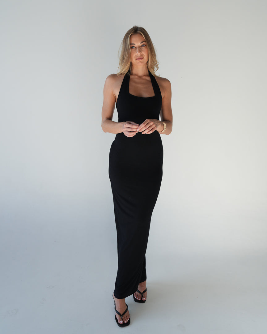 Summer Halter Maxi Dress – Black Summer Halter Maxi Dress – Black