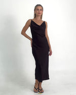 Load and play video in Gallery viewer, Evelyn Cowl Neck Midi Dress
